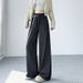 K Cowboy Wide Leg Pants For Women, Drawstring Elastic Waistband For Slimming, Loose And Lazy Casual Straight Leg Floor Pants_mkmklike.com