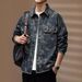 Advanced Printed Denim For Men's Autumn New Workwear Jacket, Loose Casual Trendy Brand Shirt Jacket_mkmklike.com