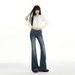 Yi Mengling's American-style Ultra-low-waist Micro-flare Jeans Women, Autumn And Winter Version, Slimming, Washed Blue,_mkmklike.com