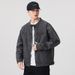 Loom Niche Retro Stand Collar For Men High-end European And American Street Style Cool Motorcycle Denim Jacket Gray_mkmklike.com