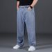Autumn And Winter Jeans Men's Loose Straight Tube Plus Fat Plus Size High Waist Fat Pants_mkmklike.com