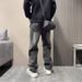 Vintage Straight-Leg Jeans - Unisex High Street Baggy Denim Pants For Men & Women Versatile Black Wash_mkmklike.com