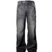 Men's Distressed Washed Straight Leg Bootcut Jeans - Vintage Denim Pants For Casual Wear (Black, Blue)_mkmklike.com