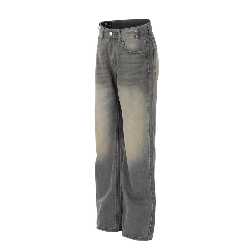 Men's Clothing Faded Bootcut Straight Wide Leg Casual Jeans For Men_mkmklike.com