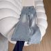 Women's Clothing High-Waisted Washed Flared Jeans Stretchy Slimming Light Colored Flared Pants For Pear Shaped And Petite Figures Spring Style_mkmklike.com
