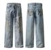 Men's Clothing Heavy Industry Large Baggy Blue Brush Wax Coating Spray Dirty Loose Wax Surface Jeans_mkmklike.com