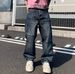 Men's Clothing Autumn And Winter New Embroidery Printing Retro Washed Jeans Men's Trendy Brand Straight Wide-leg Pants_mkmklike.com