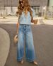 Women's High Waist Straight Leg Jeans - Stretchy Wide Fit Denim Pants With Vintage Wash, Slimming & Comfortable, Sizes S-XXL_mkmklike.com