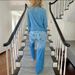 Women's Casual Fashion Elastic Loose Denim Two Piece Set European American Style Microfiber Outerwear_mkmklike.com