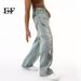 EF JEANS | 2024 New Product Niche Personality Old Wasteland Style American Dirty Dyed Graffiti Jeans High Street Tide_mkmklike.com