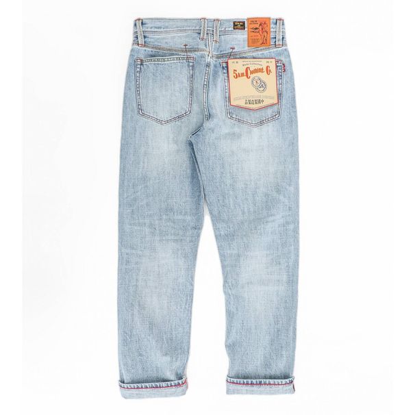 Men's Classic Indigo Straight Leg Jeans Lightweight Denim Pants Vintage Washed Slim Fit With SelvedgeDetail Comfortable Stylish For Casual Wear_mkmklike.com