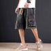 Men's Slim Fit Stretch Jeans Summer Thin Versatile Trendy Ripped Five Point Casual mid Length Polyester Pants_mkmklike.com