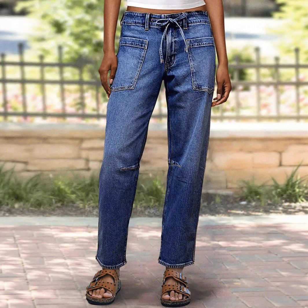 Women's Distressed Stretch Banana Jeans Casual Cropped Carrot Style Denim Pants European American Fashion Spring Autumn Summer_mkmklike.com