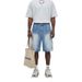 Men's Clothing Men's Summer Denim Shorts Stylish Thin Straight Leg Loose Fitting Mid Length Paint Spotted Five Point Pants_mkmklike.com