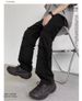 Cleanfit Men's Slim Fit Ripped Jeans Slightly Flared Black Pants Trendy Brand American High Street Style Vibe_mkmklike.com