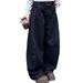 "Vintage-Inspired Wide-Leg Jeans – Relaxed Fit With Curved Hem | Unisex Baggy Trousers For Effortless Style"_mkmklike.com