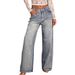 2025 Cross-Border Hot-Selling Women's Straight-Leg Denim Pants Elegant Fashion Casual Mid-Waist Stretch Rhinestone Jeans_mkmklike.com