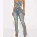 Women's Clothing Floral Denim Flared Pants New Products_mkmklike.com