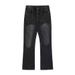 Vintage Washed Distressed Flare Jeans High Waist Relaxed Fit Cotton Denim Pants Multi-Pockets for Men And Women Blue Black Gray_mkmklike.com