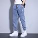 Trendy Brand Jeans Men's New Korean Version Slim-fitting Tied Feet Fashionable And Comfortable Trend Loose Harlan Long Pants Tide_mkmklike.com