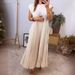 Fashion Round Neck Sleeveless Pleated Dress Women's Long Skirt_mkmklike.com