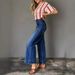 Women's Straight Leg Stretch Jeans - Mid-Rise Comfort Denim Pants, Casual & Versatile, Dark Blue (S-XXL)_mkmklike.com