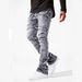 Men's Clothing Straight Leg Jeans - Stretch Denim Pants With Patchwork Details, Trendy Streetwear For Casual & Urban Style (S-XL, Black/Grey)_mkmklike.com