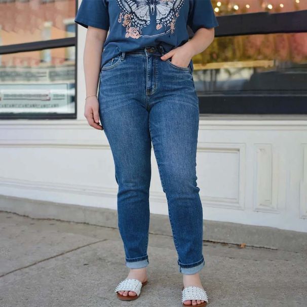 Women’s Clothing fashion jeans slim fit leg high waist slim feet elastic lengthened nine point pants for women_mkmklike.com