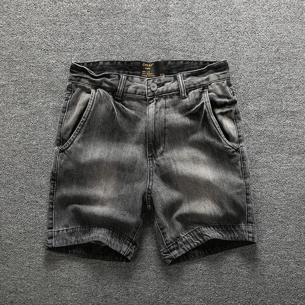 Men's Clothing 2024 New Denim Shorts Men's Summer Workwear Shorts Washed Old Straight Three Quarter Pants Men Manufacturers Wholesale_mkmklike.com