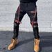 Hot-selling Men's Personalized Trousers, Webbing Ripped Jeans, Small Foot Zipper Decoration, Slim-fitting Men's Trend_mkmklike.com