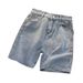 Men's Clothing Denim Loose Straight Simple Shorts Washed Retro Casual Shorts_mkmklike.com