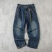 Oversized Unisex Jeans – High-Waisted Relaxed Fit Denim Pants, Streetwear Straight-Leg Trousers (2 Washed Colors)_mkmklike.com