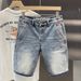 Men's Clothing Light Luxury Light Colored Denim Shorts Men's Summer Thin Shorts Summer New Trendy Brand Handsome Shorts_mkmklike.com