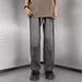 Men's Loose Straight Leg Jeans Style High Street Retro Washed Design Casual Wide Leg Pants Spring Autumn_mkmklike.com