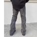 Men's Post-Apocalyptic Distressed Jeans – Patchwork Flared Pants With Raw Hem & Streetwear Edge_mkmklike.com