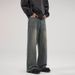 Men's Clothing Frayed Hem Jeans Cleanfit Trendy Loose Wide Leg Straight Leg Pants American High Street Style Archer0603_mkmklike.com