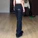 Dark Blue Basic Jeans Streetwear Letter Embroidery Low Rise Straight Denim Pants Women Korean Style Baggy Casual Trousers_mkmklike.com