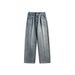 Men's Fleece-Lined Vintage Jeans – High Street Loose Fit Straight Leg Pants With Slight Flare For Winter_mkmklike.com