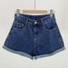 Women's High Waist Denim Shorts Korean Style Summer 2026 Loose Fit Slimming Trendy Rolled up Hem a Line Wide Leg Hot Pants_mkmklike.com