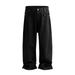 Dark Streetwear Waxed Jeans – RO-Inspired Drop-Crotch Pants With Distressed Coating (Black, Straight Fit)_mkmklike.com