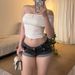 Retro American Distressed Dark Blue Low-Rise Skinny Denim Shorts Summer Style Rolled Cuffs Trendy Bodycon Hot Pants for Women_mkmklike.com