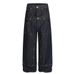 Two-Piece Spliced Double Waistband Jeans For Men Trendy Fashionable Unique Design Loose Straight Long Pants_mkmklike.com