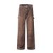 Vintage Washed Ripped Straight Jeans For Men, Workwear Deconstructed Patchwork Design, Loose Casual Long Pants_mkmklike.com