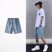 Hong Kong Style Retro Denim Shorts Men's Trendy Brand Loose Straight Internet Celebrity 5 Points Pants Ins Versatile Elastic Waist Dad Pants_mkmklike.com