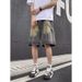 Men's Clothing Retro Old Waste Style Raw Edge Washed Denim Shorts Casual Versatile Shorts_mkmklike.com