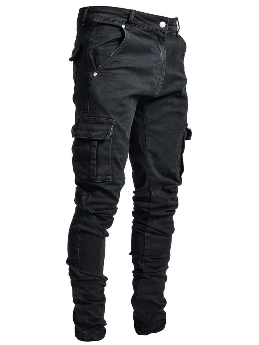 Men's Clothin 2025 New Pockets, Small Feet, Skinny Jeans, Men's One-Piece Replacement_mkmklike.com