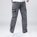Men's Streetwear Jeans – Relaxed Fit Straight-Leg Workwear Denim Pants, Classic Blue & Black Washed Cotton, No-Stretch Comfort_mkmklike.com