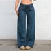 Low-Rise Wide-Leg Jeans For Women – Stretchy Flared Denim Pants, Retro American Style & Comfortable Everyday Wear_mkmklike.com