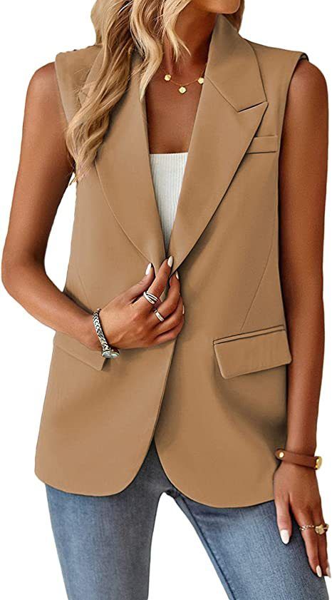 Women's Casual Fashion Temperament Suit Vest For Women_mkmklike.com