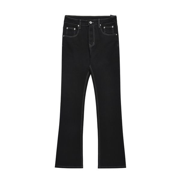 Vibe American High Street Micro-pull Jeans Men's Trend Fashion Ruffian Handsome Loose Series Bright Line Wide-footed Horn Trousers_mkmklike.com